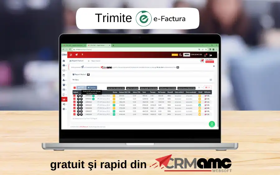 Trimite e-factura gratuit și rapid folosind sistemul Partenerilor nostri CRM AMC
